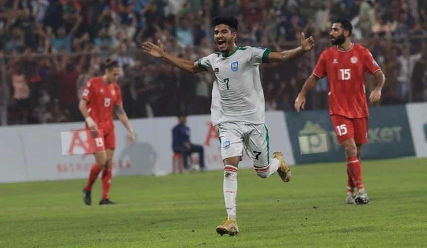 রাকিবের অ্যাসিস্টে মোরসালিনের প্রথম গোল,বাংলাদেশ ১-০ তে এগিয়ে